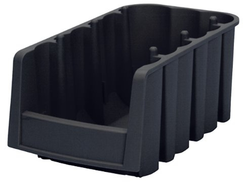 Akro-Mils 30796 ekonomisk stapling inpackning av plast, 20 cm lång och 15 cm bred x 15 cm hög, svart, fodral med 10
