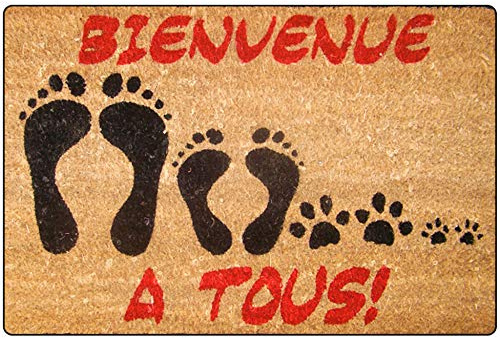 Deco Tapis 1740142 Paillasson Imprime Bienvenue Coco/PVC Imprime 60 x 40 cm