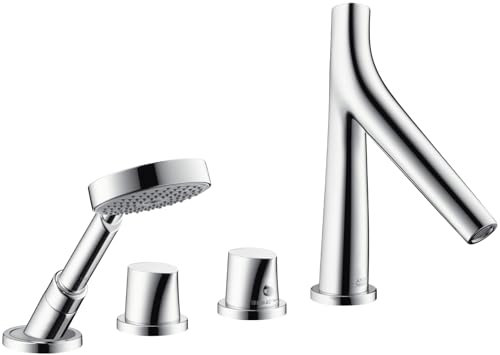 Hansgrohe 12426000 4-Loch Wannen Armatur Axor Starck Organic für Fliesenrandmontage, chrom