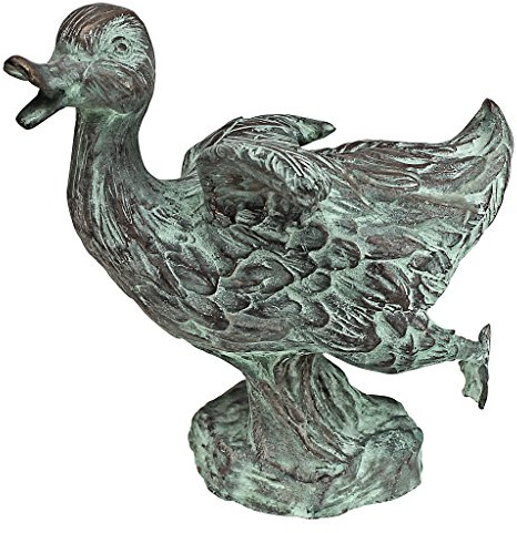 Design Toscano Tanzende Ente des Lindell-Teichs, Gartenstatue aus Bronzeguss