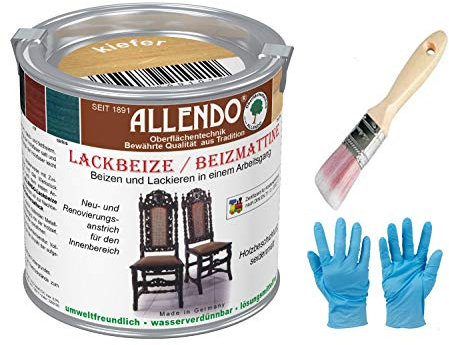 Lackbeize Holzton inkl. Pinsel zu Auftragen (375 ml Kiefer)