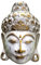 Maschera Buddha White Wash, realizzata a mano in legno Bali, maschera da parete, in 2 misure, 25 e 35 cm (25 cm)