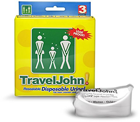 TravelJohn Lot de 6 paquets de 3 sacs à urine jetables