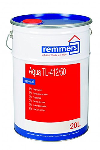 Remmers Aqua TL-412-Treppenlack | 20L | Treppen- und Parkett Versiegelungslack | für neue Holzböden oder bei Renovierung für Dielen, Holz-Treppenstufen sowie Korkböden| seidenglänzend, farblos