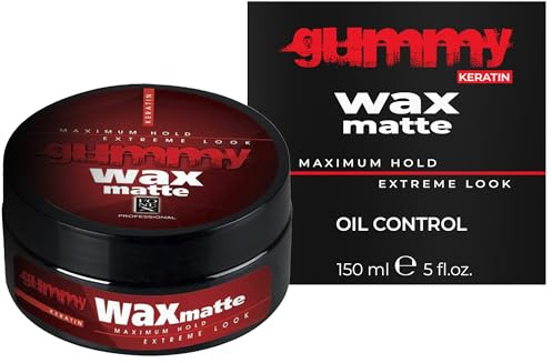 Gummy Professional Hair Wax with Keratin for Men – Matte Finish High Hold Men’s Wax – Texturizing Paste Flexing Molding Cream for Natural Styling – Barber-Grade Styling Product – 150 ml / 5.07 fl oz