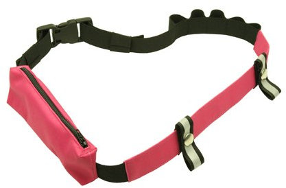 ANDREAS WIPPER Laufgürtel mit Hüfttasche und Gelschlaufen, Startnummernhalter, Startnummerngurt, Startnummernbefestigung, Startnummernband Case Pink Edition