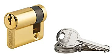 Mezzo Cilindro europeo per serratura Ecopro, 30x10mm, anti estrazione, 3 chiavi, finitura ottone - THIRARD