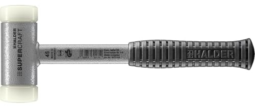 Halder SIMPLEX-Schonhammer, TPE-mid / Plastik; mit verstärktem Tempergussgehäuse und Fiberglasstiel | D=50 mm | 3736.050