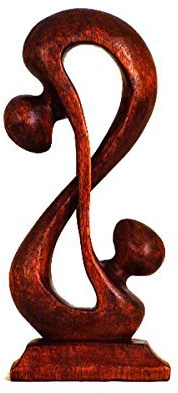 Simandra träfigur skulptur abstrakt träfigur staty Afrika Asien handarbete dekoration ansluten Art_Deco 10 cm BRUN
