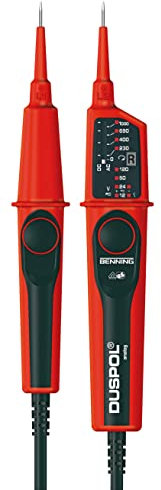 BENNING DUSPOL analog. Spannungsprüfer (mit Tauchspul-Pegelanzeige, Spannungsmessbereich 12 V - 1000 V AC/DC, Prüfart 2-polig, inkl. Messspitzenschutz) 50261