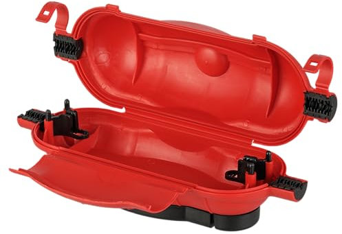 REV Kabelsafe – wasserdichte Kabelbox zum Schutz vor Feuchtigkeit und Regen – ideal für Verlängerungskabel, Stecker & Kupplungen. Mit Kabelaufwickler & Zugentlastung, IP44 – rot
