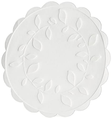 Stalwart Disposable Paper Coasters (Pack of 1000), White, Protects Furniture from Water Rings, 8-Ply Absorbent Tissue, Retro Style Coasters, U639