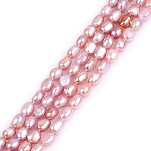 Sweet & Happy Girl's Store 5-6x6-8mm Freeform Lavender Freshwater Cultured Pearl Beads Strand 15 Jewelry Making Beads