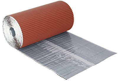 Kaminanschluss Wandanschluss Blei – Plissiert 300mm / 5mtr. (Ziegelrot) | Butylkleber, selbstklebend, Abdichtung Wand- und Kaminanschlüsse, UV-beständig, 6 Farben