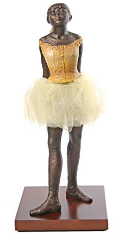 Parastone Edgar Degas Little Dancer of Fourteen Years Sculpture – Museum Replica with Fabric Tutu Skirt & Hair Bow – 13.5 in H - Ballerina for Dancer Recital