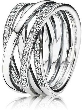 PANDORA Damen-Ring 925 Silber Zirkonia weiß Gr. 54 (17.2) - 190919CZ-54