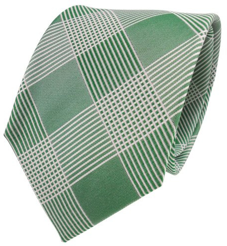 TigerTie Designer Seidenkrawatte in kariert gemustert - Standardbreite 8 cm