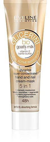 Eveline Glycerine 5 in 1 Organic Hand Cream Mask with Goat’s Milk and Vitamin E, 100 ml