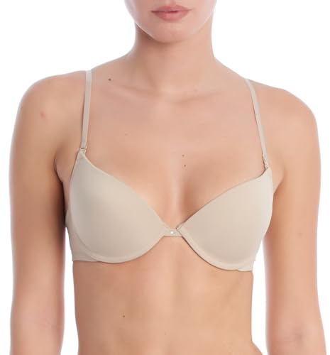 Selene, Sujetador Mujer Escotado, con Aros y Copas Doble Push-Up, Tirantes Multi-Posición, Colección Natalia, Color Tierra, Talla 95B