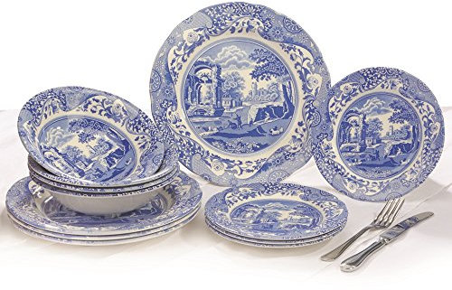 Spode Blue Italian - Made in England (12 Piece Dinner Plate Set)