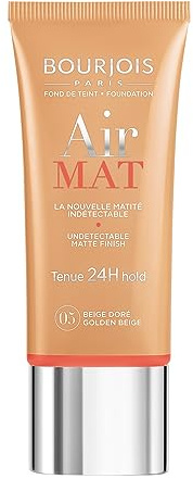 Bourjois Fondotinta Air Mat Foundation, Fondotinta Liquido Opacizzante a Lunga Tenuta, 05 Golden Beige