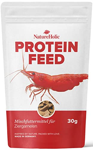 NatureHolic - Garnelenfutter Proteinfeed I Futter für Garnelen auch für Krebse geeignet I Made in Germany I Frei von Fischmehl und minderwertigen Tiermehlen I Für besseres Wachstum und Panzer Aufbau