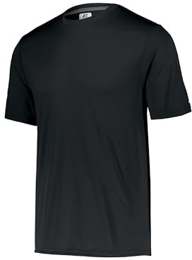 Russell Athletic Mens Short Sleeve Performance T-Shirt,Black,Large