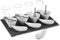 SG Secret de Gourmet Servicio de Aperitivo de 17 Piezas en Pizarra, Porcelana, Negro, Blanco, 32x22x9,8
