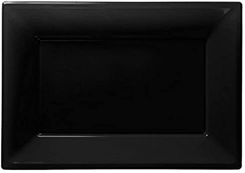 Amscan 997434 3 Plas Platters - Jet Black