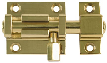 Amig - Loquet à mortaiser pour portes Mod.700 | 80 x 37 mm | Loquet de sécurité pour verrouillage horizontal ou vertical | Laiton avec finition or poli | Ancres à vis incluses