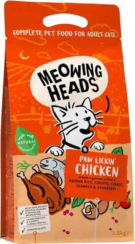 Meowing Heads Complete Dry Cat Food 1.5kg (Pack of 1) - Paw Lickin' Chicken - Vet Approved