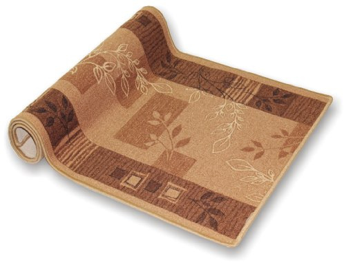 der Meisterei Karat Küchenteppich Flur Teppich Läufer rutschfest - für Küche oder Wohnzimmer nach Maß kurzflor Küchenläufer Meterware 80 cm x 200 cm Beige (Akzent)