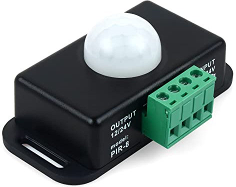 VIPMOON LED Infrarot Bewegungsmelder Schalter DC12-24V Bewegungssensor Bewegung PIR Sensor PIR Körper Bewegungsmelder Schalter für LED Streifen/Leuchtmittel(Schwarz)