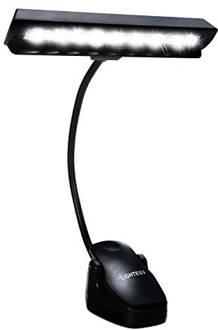Lightess Dimmable Music Stand Lights Clip on Book Light Piano LED Reading Lamp USB Desk Lamp, Black