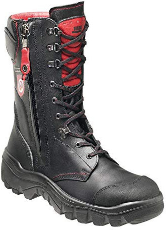 Steitz Secura 309305 FIRE FIGHTER GORE II S3 Feuerwehrstiefel, Schwarz/Rot, XB Weite, 45 Größe