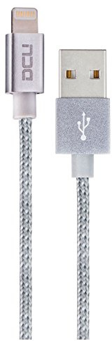 DCU TECNOLOGIC | Ladekabel | Lightning-Kabel | Apple Inc genehmigt | USB 2.0 | Kompatibel mit iPhone, iPad, iPod | Aluminium | 1M | Silber