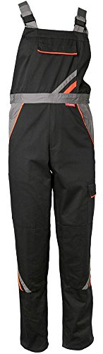 Planam Men;Women Visline Dungarees Visline Size 62 in black/orange/zinc