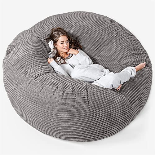 Lounge Pug, 'Mega-Mammoth' Sofa Sitzsack XXL, Schlafsofa, Cord Schiefergrau