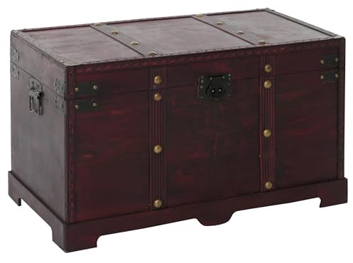 Mendler Holztruhe Holzbox Schatztruhe Valence Antikoptik 39x67x38cm - eckig