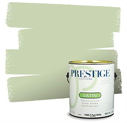 PRESTIGE Interior Paint and Primer in One, Green Sea, Satin, 1 Gallon