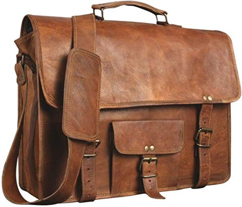 ALASKA EXPORTS Honey Leather Exporters Umhängetasche Aktentasche aus Leder für Büro Laptop Tasche für Damen und Herren