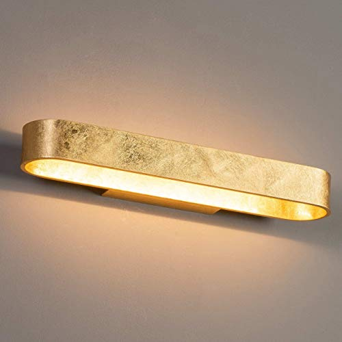 KosiLight - LED Gold Oval Aluminium Wandleuchte 43 cm - Dro - Gold/Messing - 600 lm - Aluminium - IP20 - A