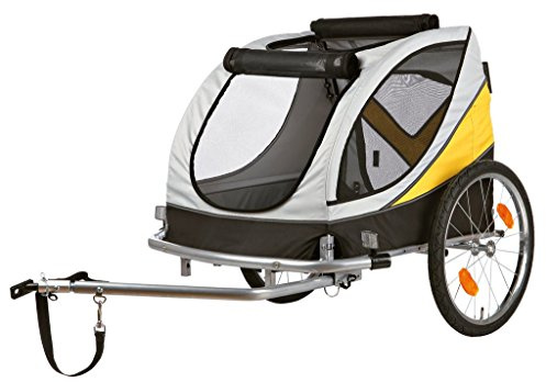Trixie 12805 Fahrrad-Anhänger, 63 × 68 × 75 cm (M), grau/schwarz/gelb
