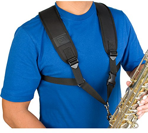 ProTec A306M Universal Saxophon-Gurt mit Metallschnalle, groß, Schwarz