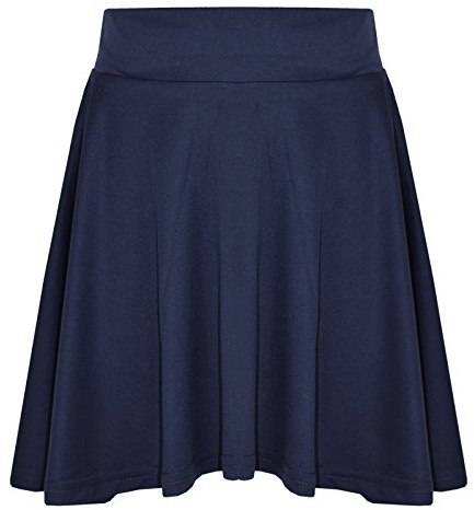 A2Z 4 Kids Filles Uni Patineuse Jupe Camouflage pour École Tendance - Plain Skater Skirt Navy 13