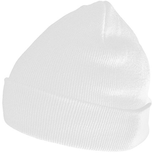 DonDon Mütze Herren Mütze Damen Wintermütze Beanie klassisches Design weiß