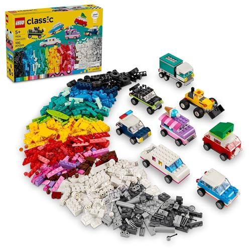 LEGO Classic Creative Vehicles, Colorful Construction Brick Building Kit with Ice Cream Truck, Police Car Toy, Model City Cars and More, Gift or Car Toy for Boys, Girls and Kids Ages 5 and Up, 11036
