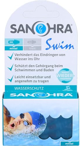 SANOHRA swim Ohrenschutz für Erwachsene, 2 St. Ohrstöpsel
