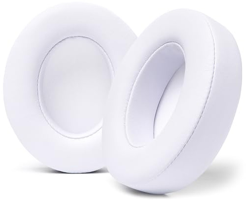 WC Wicked Cushions Ersättning för Beats Studio 2 & 3 (B0501, B0500) med och utan tråd | Not Fit Beats SOLO | Mjukare PU-läder, förstärkt skum och starkare lim | Vit
