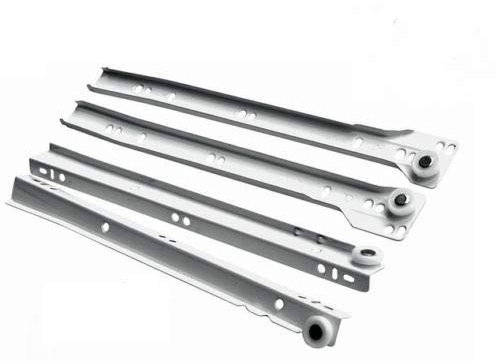 REJS Metal Roller Drawer Slides/Runners Bottom fix Metal White 250mm-600mm (500mm)